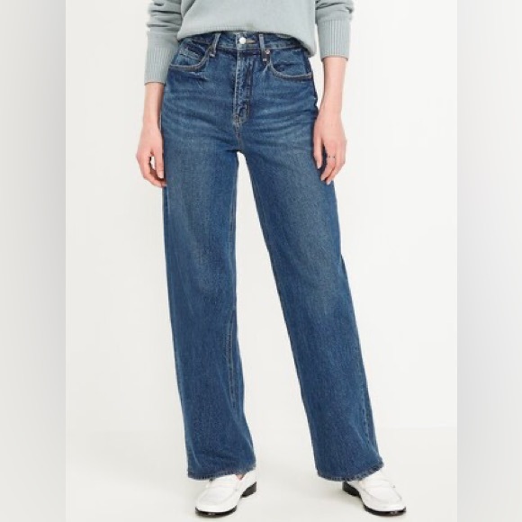 OLD NAVY | Curvy High Rise Wide Leg Jeans - Picture 1 of 4